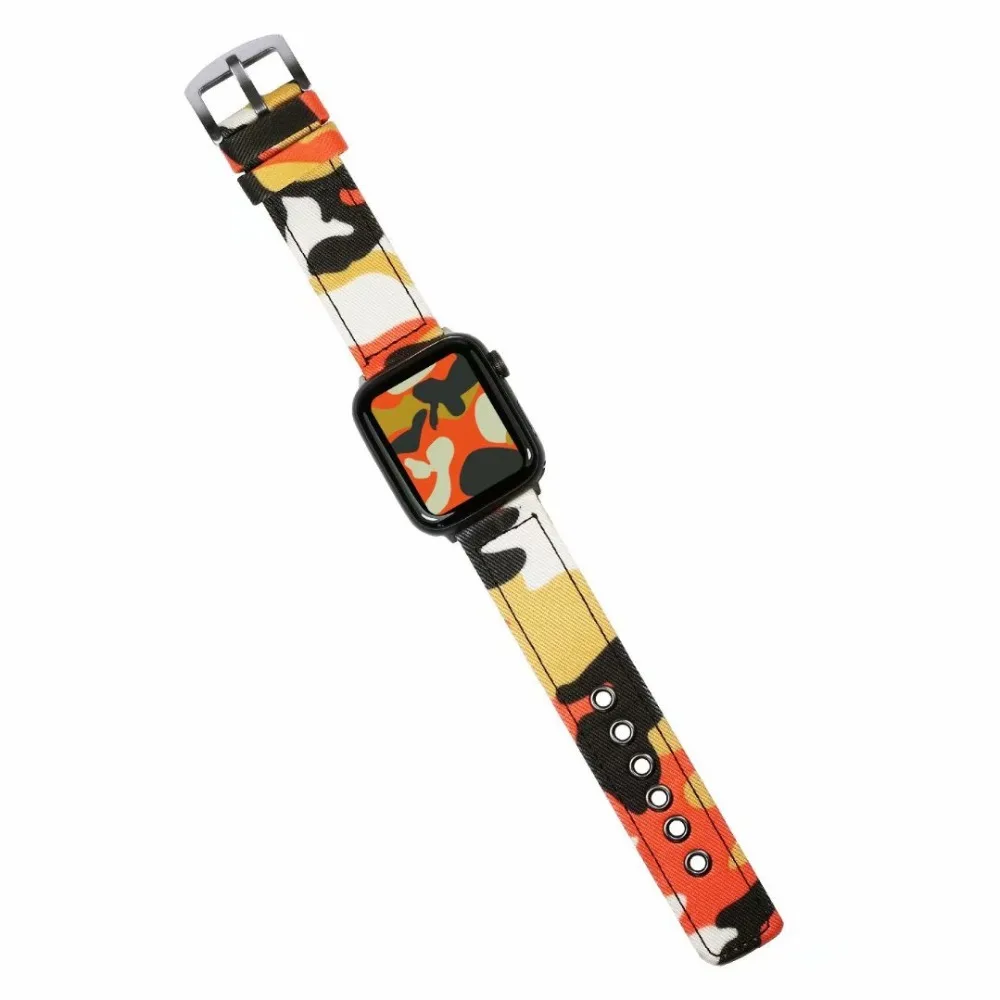 YUKIRIN камуфляж наручные ремень полотно холста для Apple Watch Series 4 3 2 1 нейлоновый ремешок для iwatch мужской 44 мм 42 мм 40 мм 38 мм