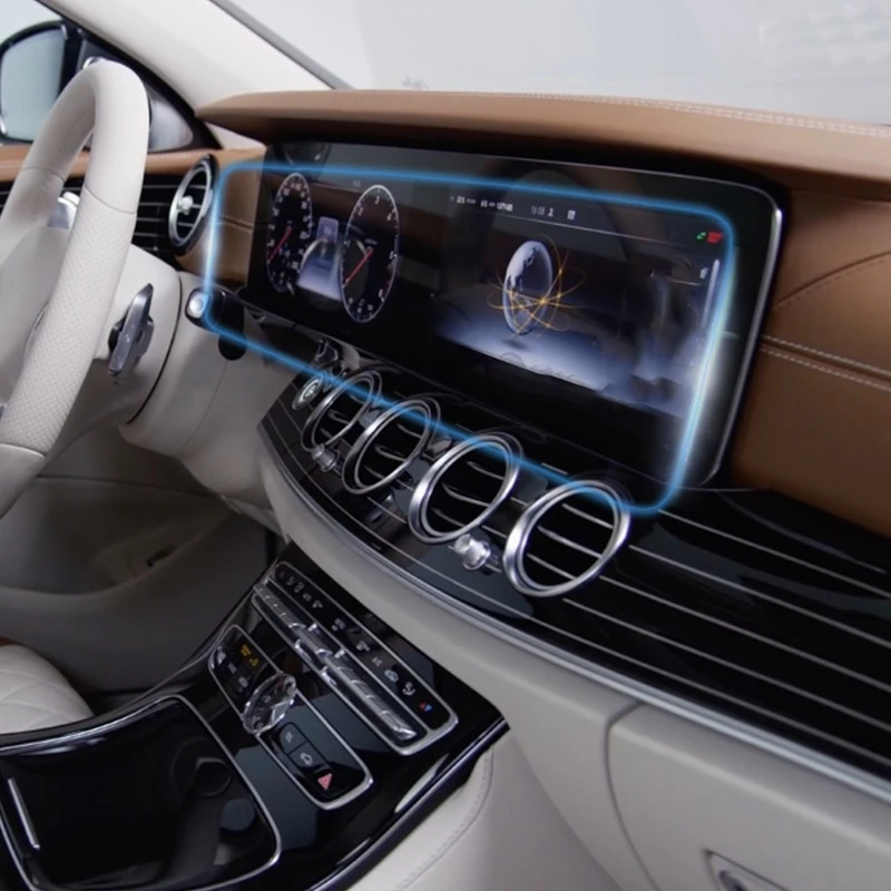 2Pcs Full Cover Car Navigator Dashboard Screen Protective Film for Benz E Class W213 2016-17 Tempered Glass Protector | Автомобили и