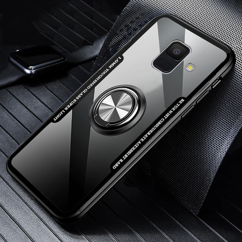 Роскошный Металлический автомобильный держатель с кольцом чехол для samsung galaxy A6