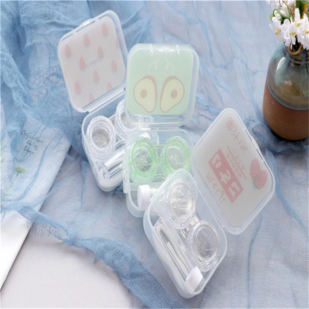 

1pcs Plastic Contact Lenses Tweezers Candy Color Contact Lenses Box Contact Lens Case Travel Kit Holder Container Random Color