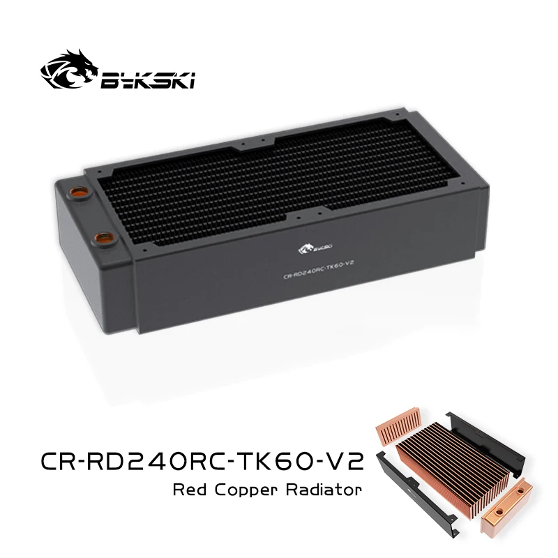 

BYKSKI 240mm Copper Radiator for PC Cooling 60mm Thickness for 12cm Fan Water Cooler High performance cooler Radiator 120mm fan