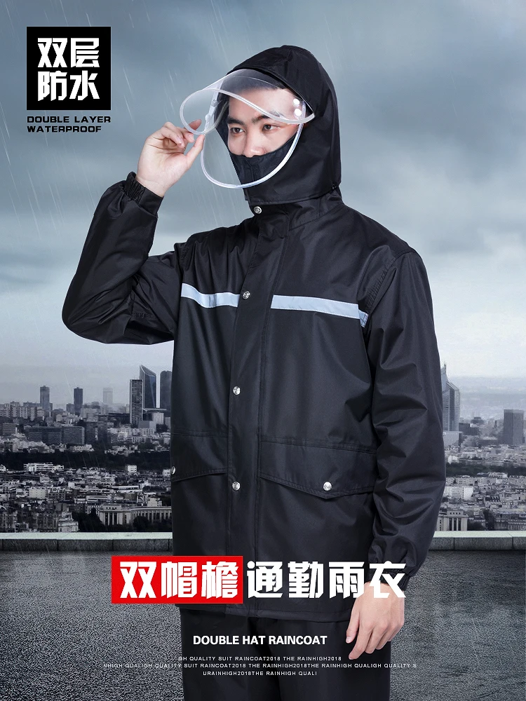 Длинный черный дождевик для походов путешествий бега палатки пончо выживания