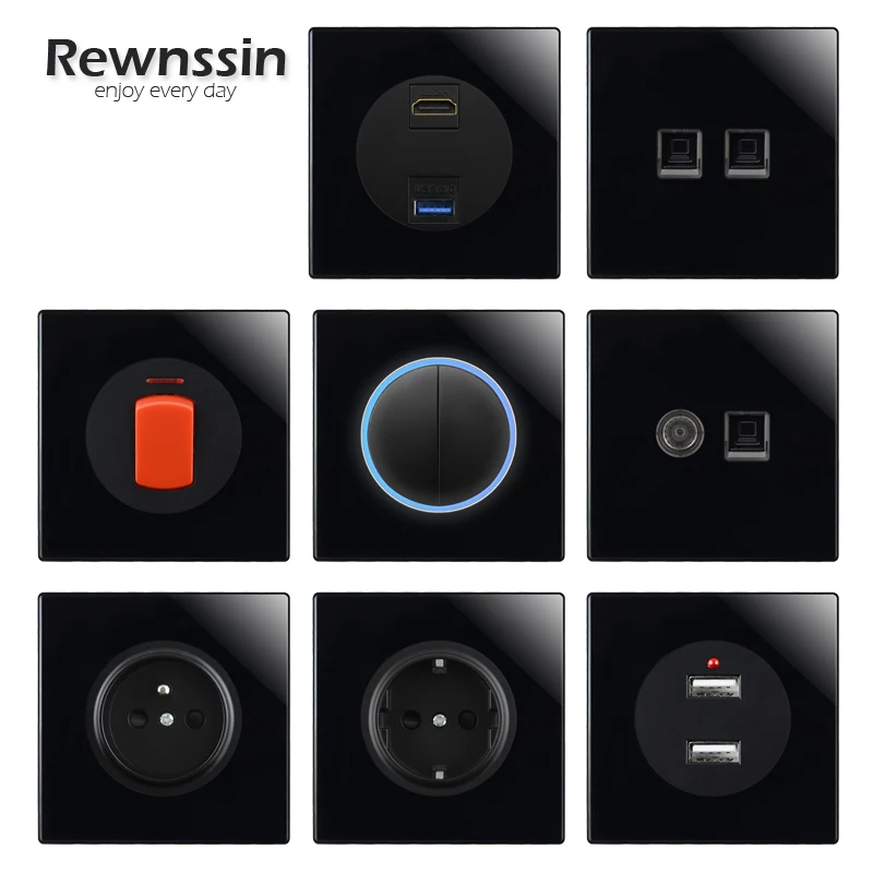 

Розетка электрическая настенная, 250 В, 16 А, с USB и HDMI