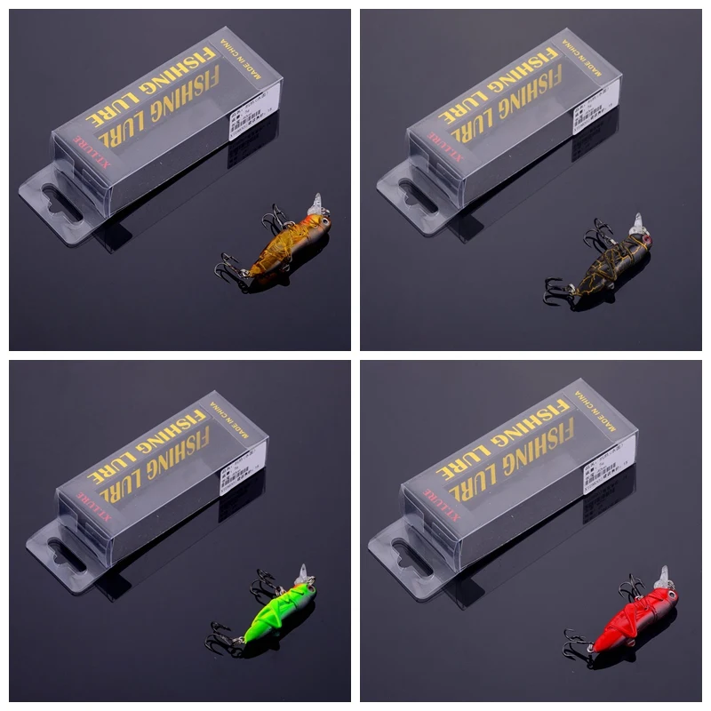 H рыболовные приманки 4 г 5 см насекомое-Кузнечик Crankbait Swimbait реалистичные из