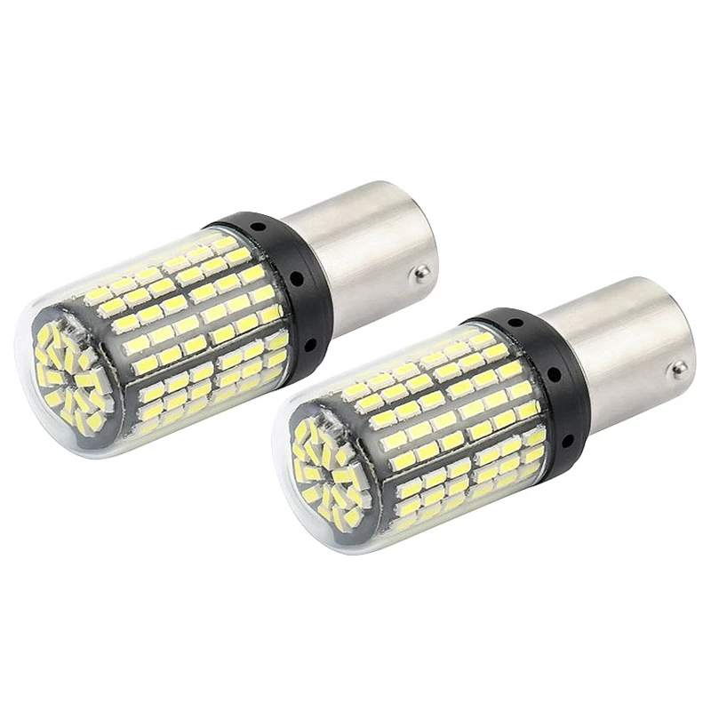 Newest DC12V Super Bright Low Power 1156 P21W BA15 180° LED Bulbs for Back Up Reverse Lights Or Tail Brake Xenon White(65 | Автомобили и