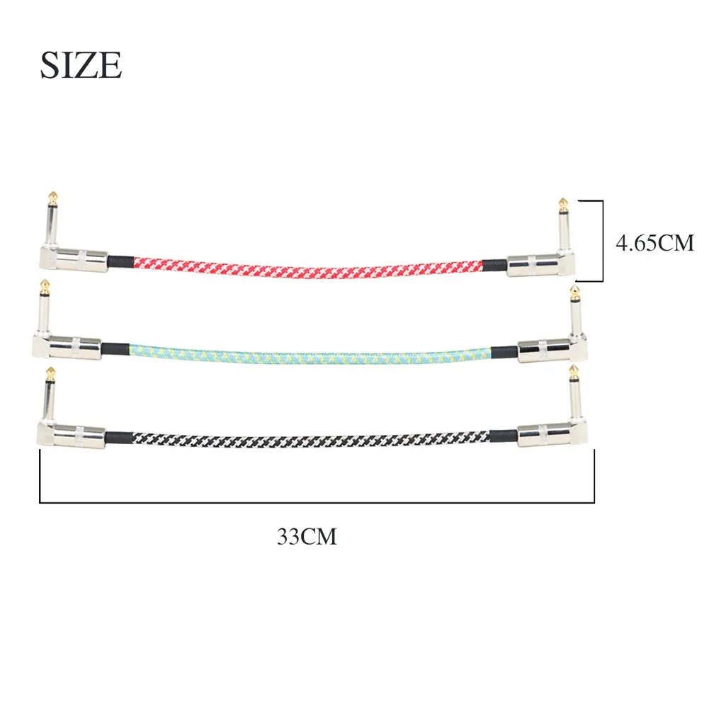 3PCS Guitar Patch Cables Right Angle 30CM 1/4Instrument Cables Low Resistance Stable Signal And No Pollution Guitar Patch Cables enlarge