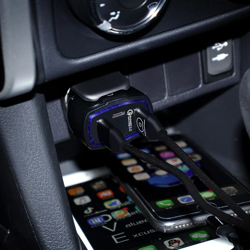 Universal 12V USB Charger Black Mini Quick Charge and Cigarette 2 Twin Port Plug Car Socket | Автомобили и мотоциклы