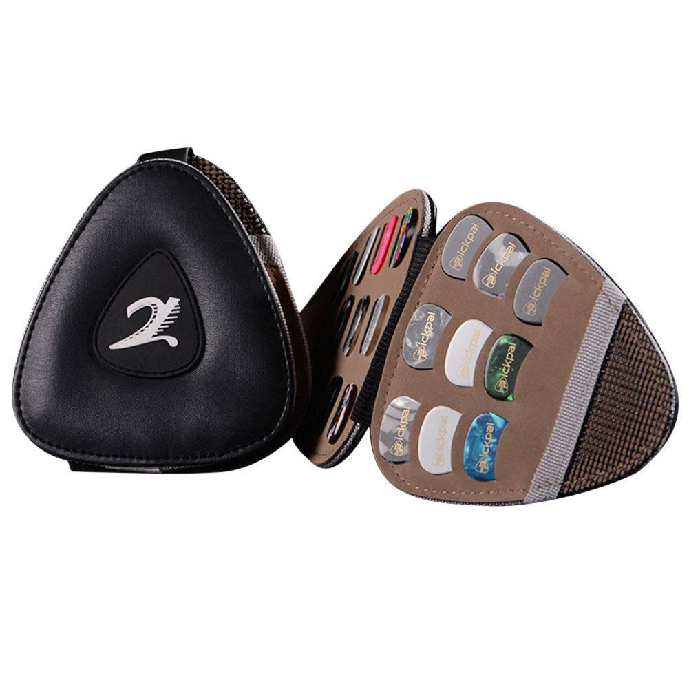 

Portable PU Leather Guitar Picks Holder Bag with 20 Guitar Picks Durable Guitar Plectrum Case Bag Guitar Parts Accessories
