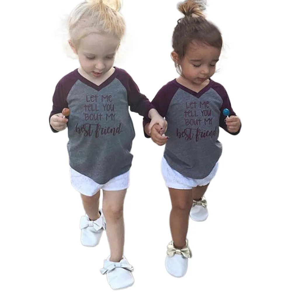 Новое поступление Весенняя детская одежда блузка с буквенным принтом топы