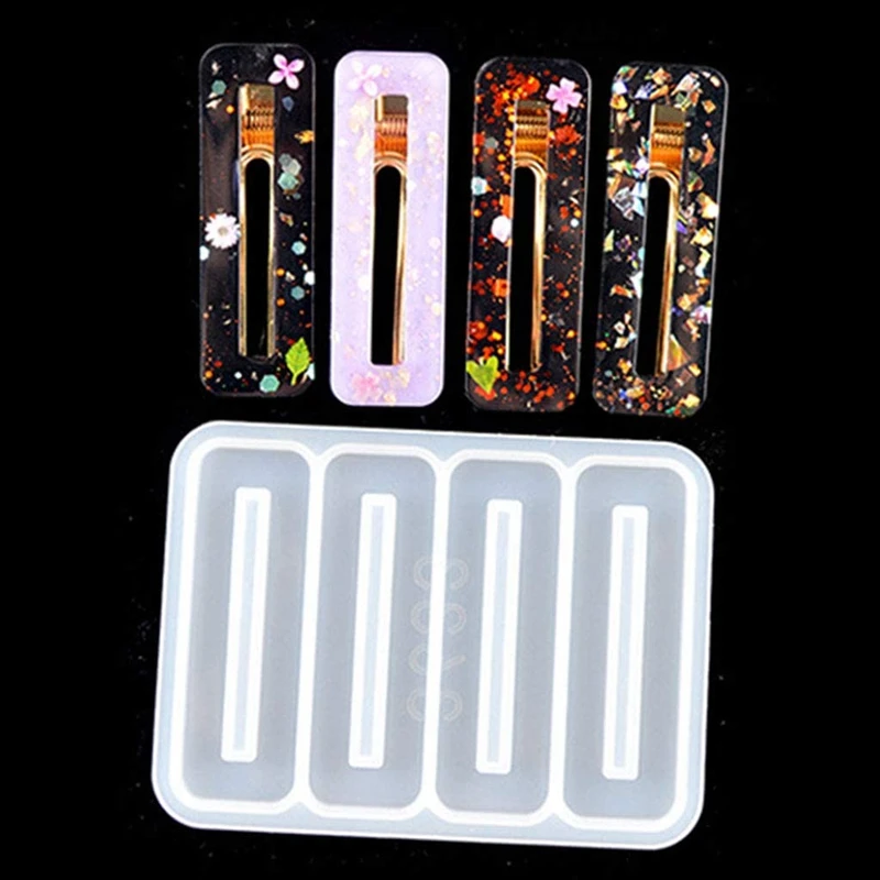 

1set Resin Crystal Epoxy Hair Clip Mold Silicone Mould & DIY Tray Resin Mold, 2PCS Conch Shaped Tray Silicone Mold