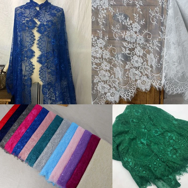 Кружевная ткань Шантильи с цветочным рисунком для одежды сделай сам аксессуары 3