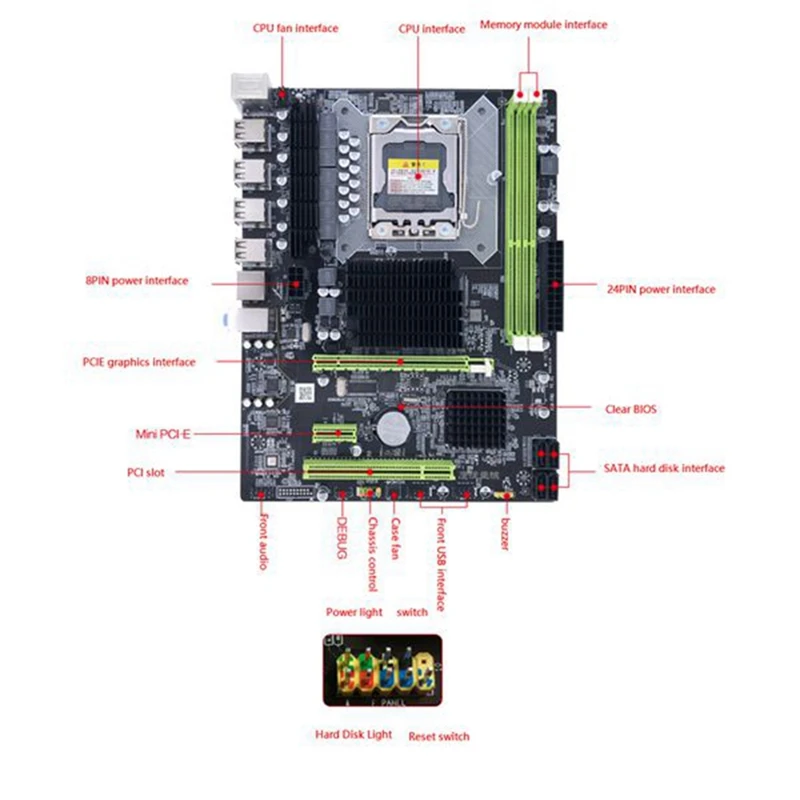 Материнская плата X58 LGA 1366 Поддержка DDR3 ECC Память RAM и Xeon настольная Серверная