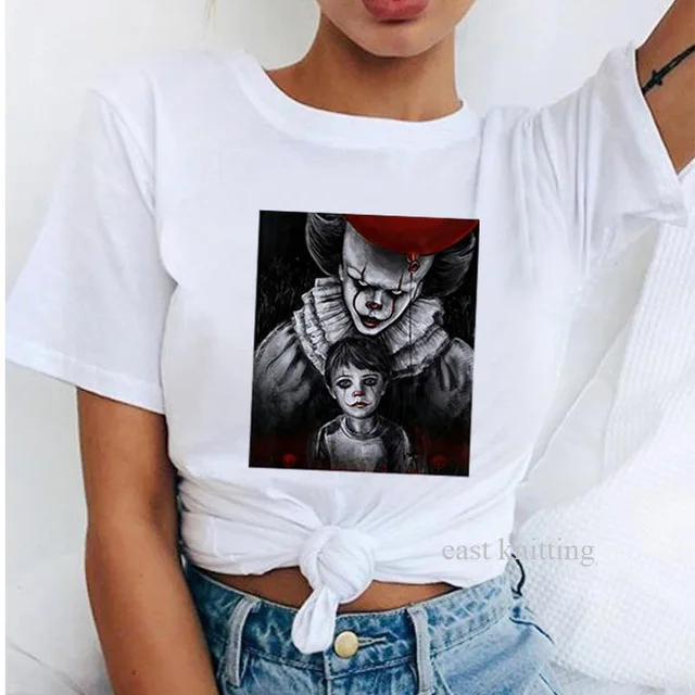 Женская футболка с короткими рукавами ERNESTNM летняя свободная круглым вырезом и