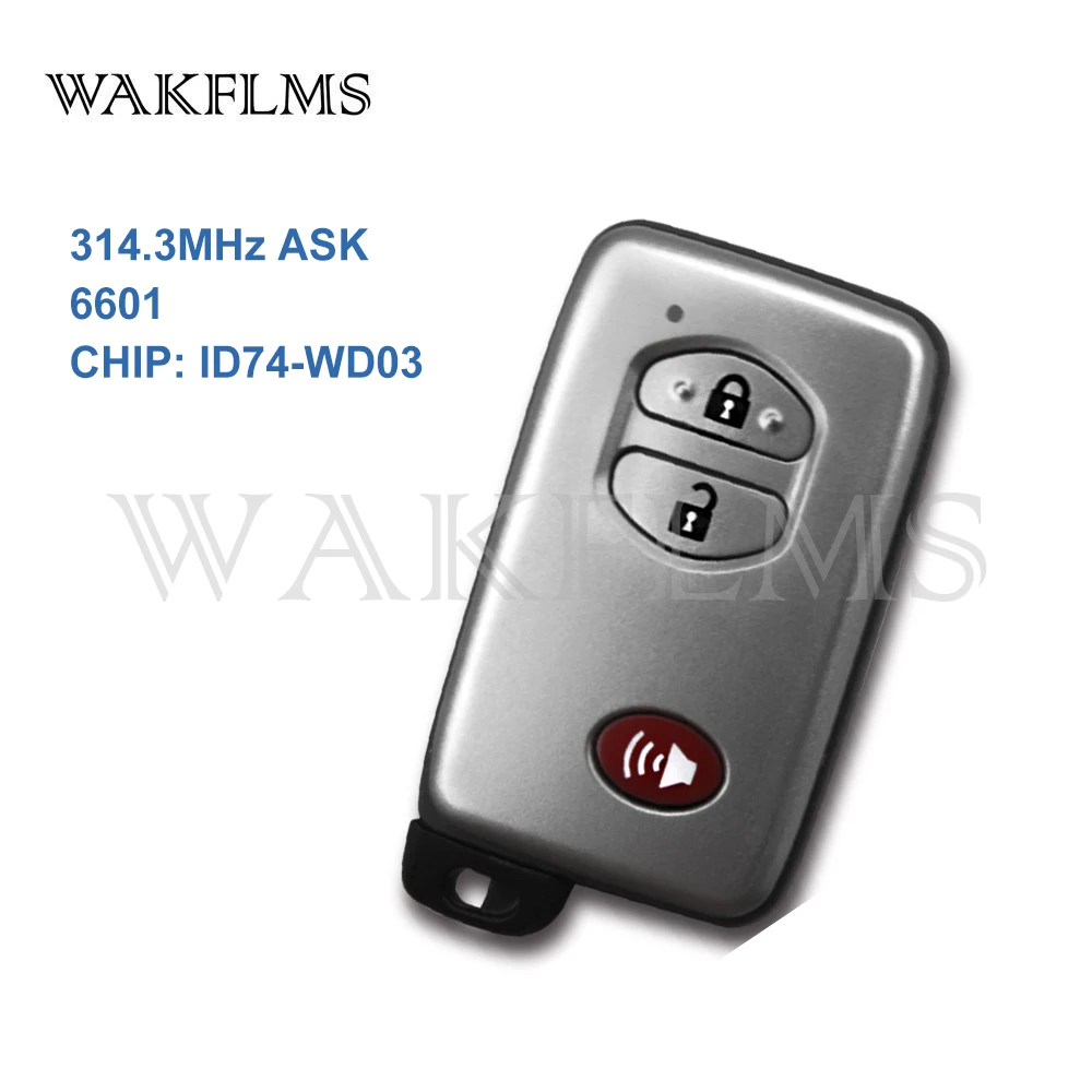Новый умный дистанционный ключ с 3 кнопками 314 дюйма 6601 ID74 для Toyota Land Cruiser 200 МГц ПП