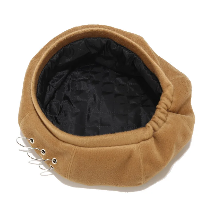 Шерстяная шляпа тыквы украшение из колец берет Европейский Стиль Классический