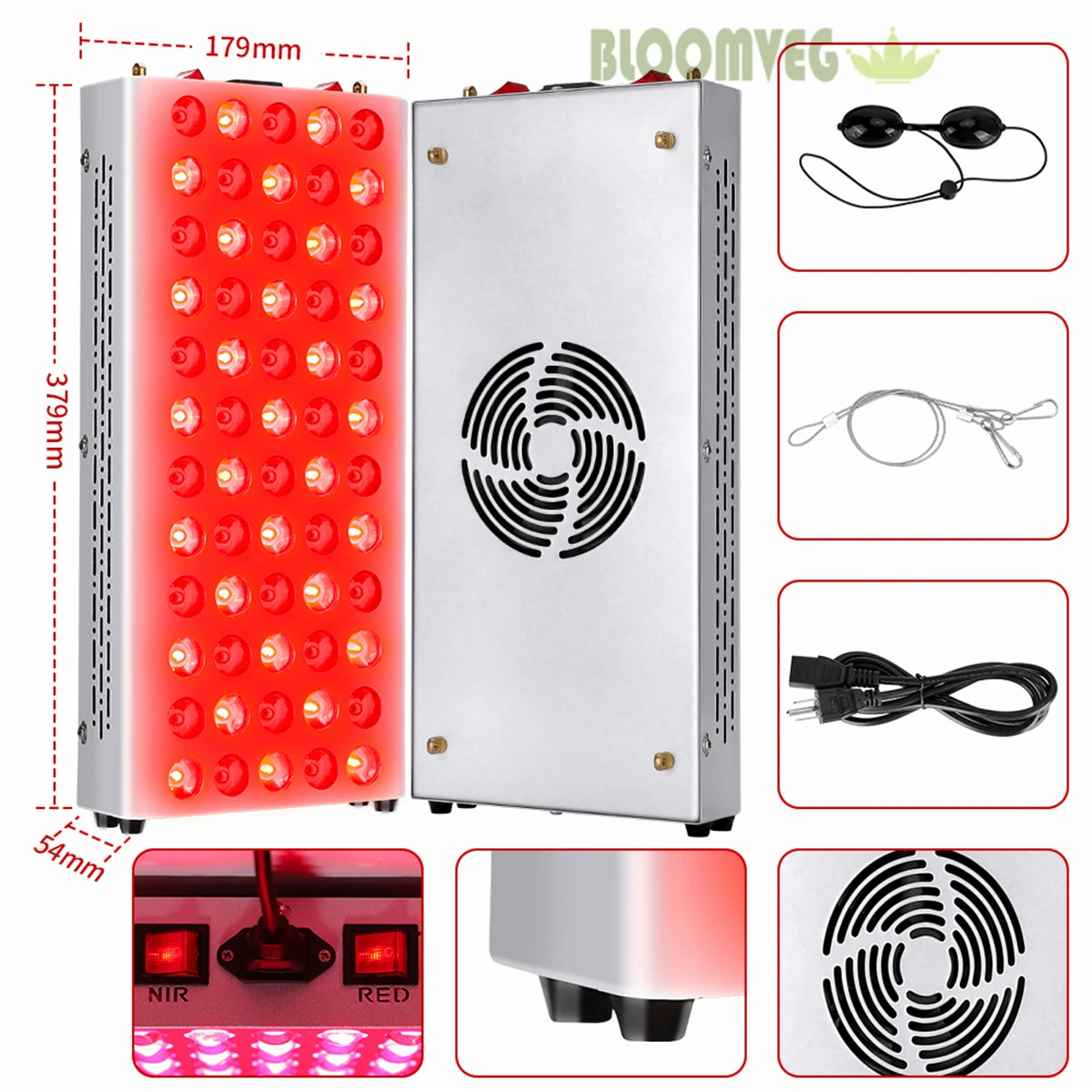 New 300W 600W 1000W 1500W Panel Full Body Red LED Light Therapy 630nm 660nm 810nm 830nm 850nm Infrared Lamp Grow |