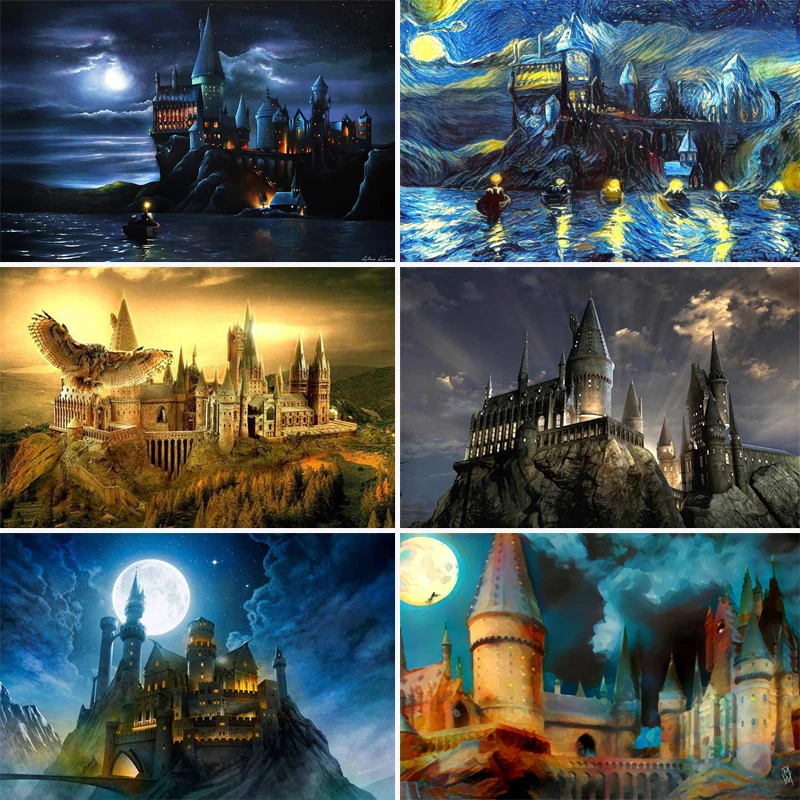 

5D Full drill diamond painting cross stitch Alnwick Castle home decorations Greater than 40cm color box packaging