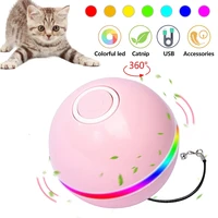 colorful led smart electric cat toy magic roller ball usb electric pet toy rolling flash ball toy automatic rotating toy for cat