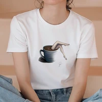 summer t shirt women short sleeve colored coffee graphic print aesthetic cute clothing casual streetwear female girls tees