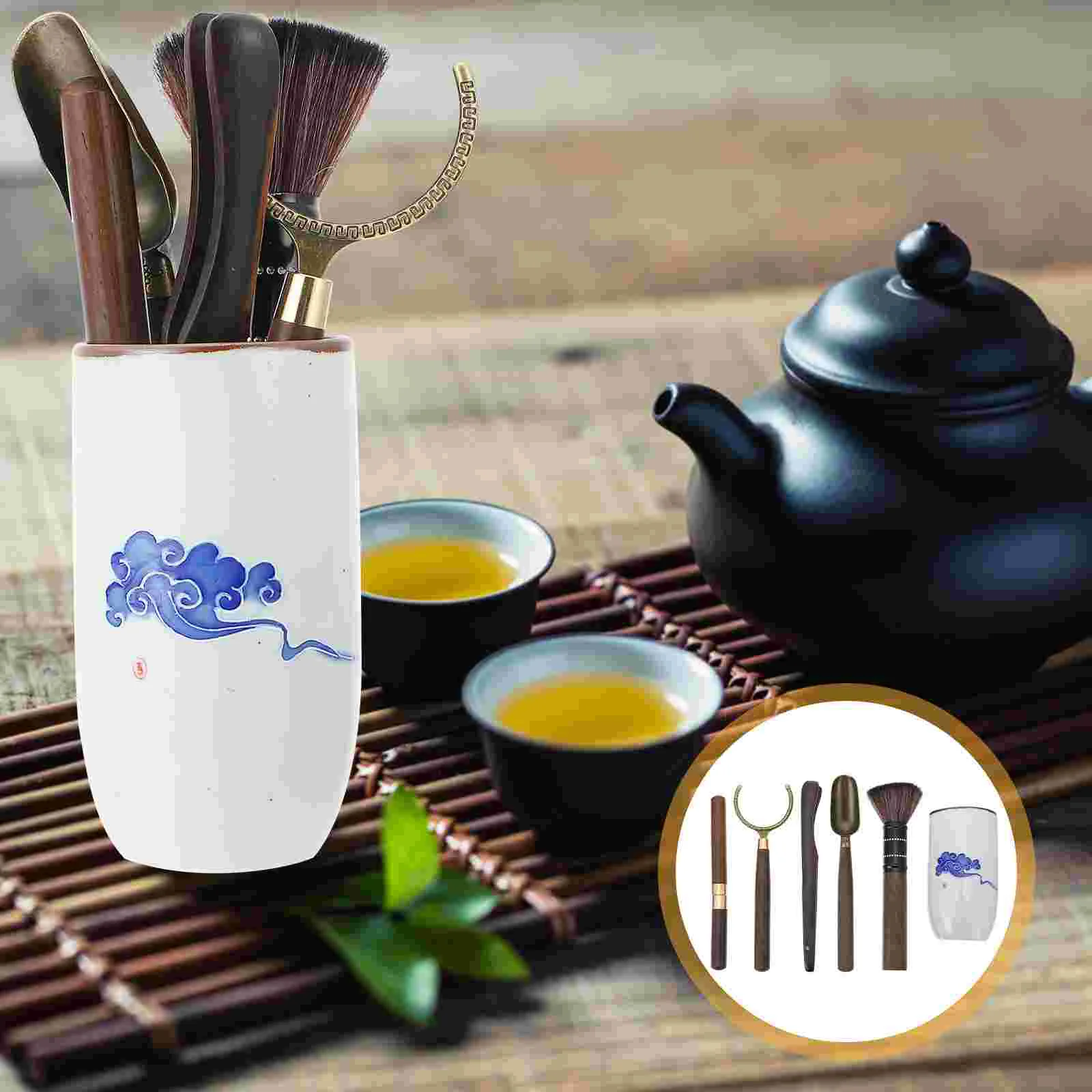 

1 Set Six Gentlemen Set Tea Ceremony Tool Kit Chic Kung Fu Tea Making Tool
