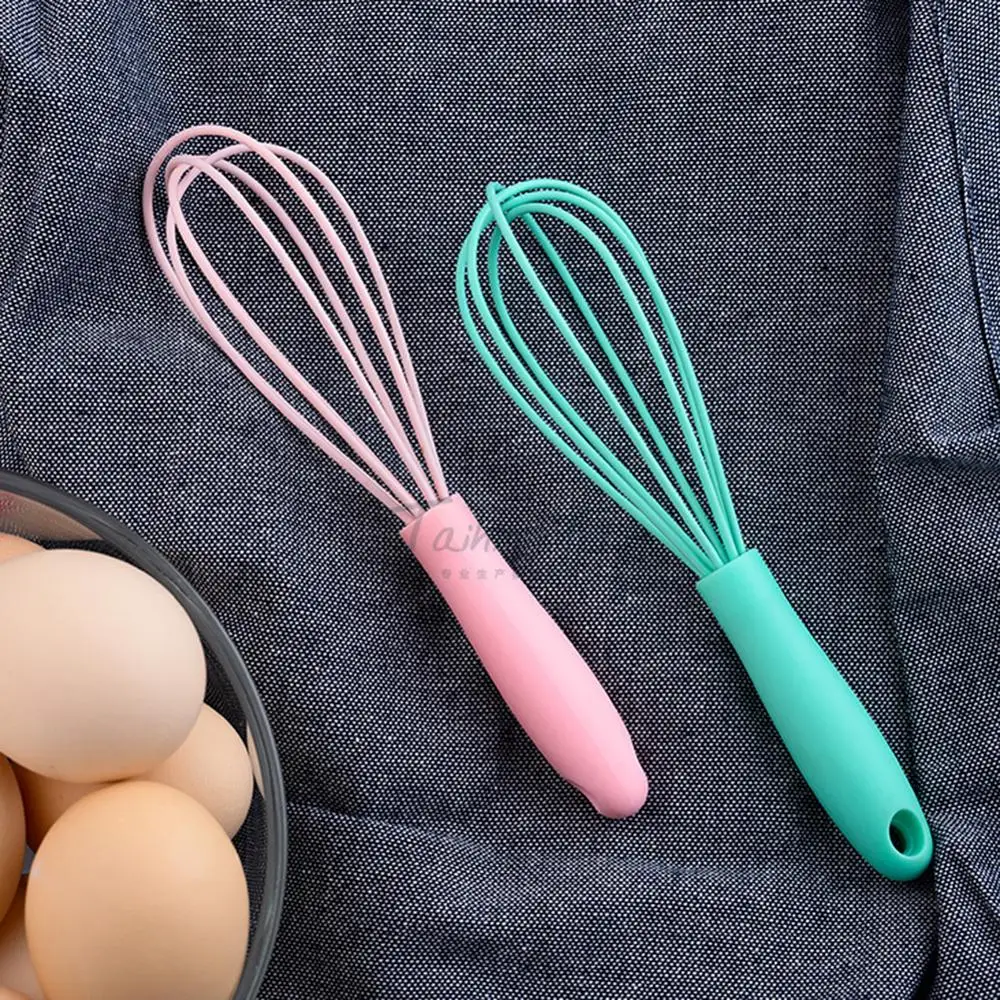 

Kitchen Silicone Whisk Non-Slip Easy to Clean Egg Beater Milk Frother baking accessories Utensils Practical Cooking Tool