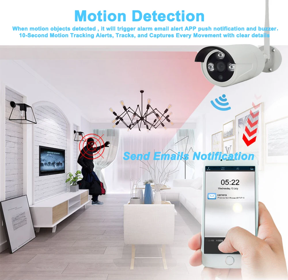 

4CH 2MP Wireless NVR Camera System AI Camera 1080P Audio IP Camera Outdoor Waterproof CCTV Video Security Surveillance Kit