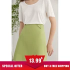 Женские юбки FSLE, однотонные трапециевидные юбки