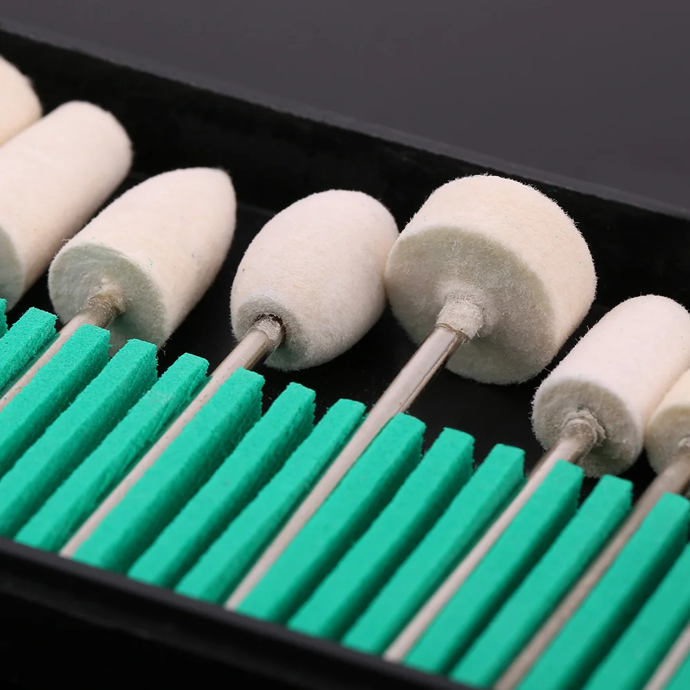 30 шт. сверла для ногтей + 13 шерстяных насадок хвостовик 3/32 дюйма машинки дизайна