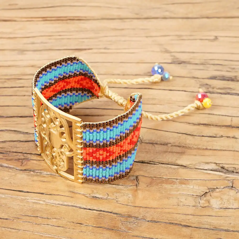 Go2boho MIYUKI, браслет от сглаза, ювелирные изделия для женщин, браслеты, Mujer,, богемные, летние, Хамса, ручная работа, браслеты на запястье, тканые, ручной работы