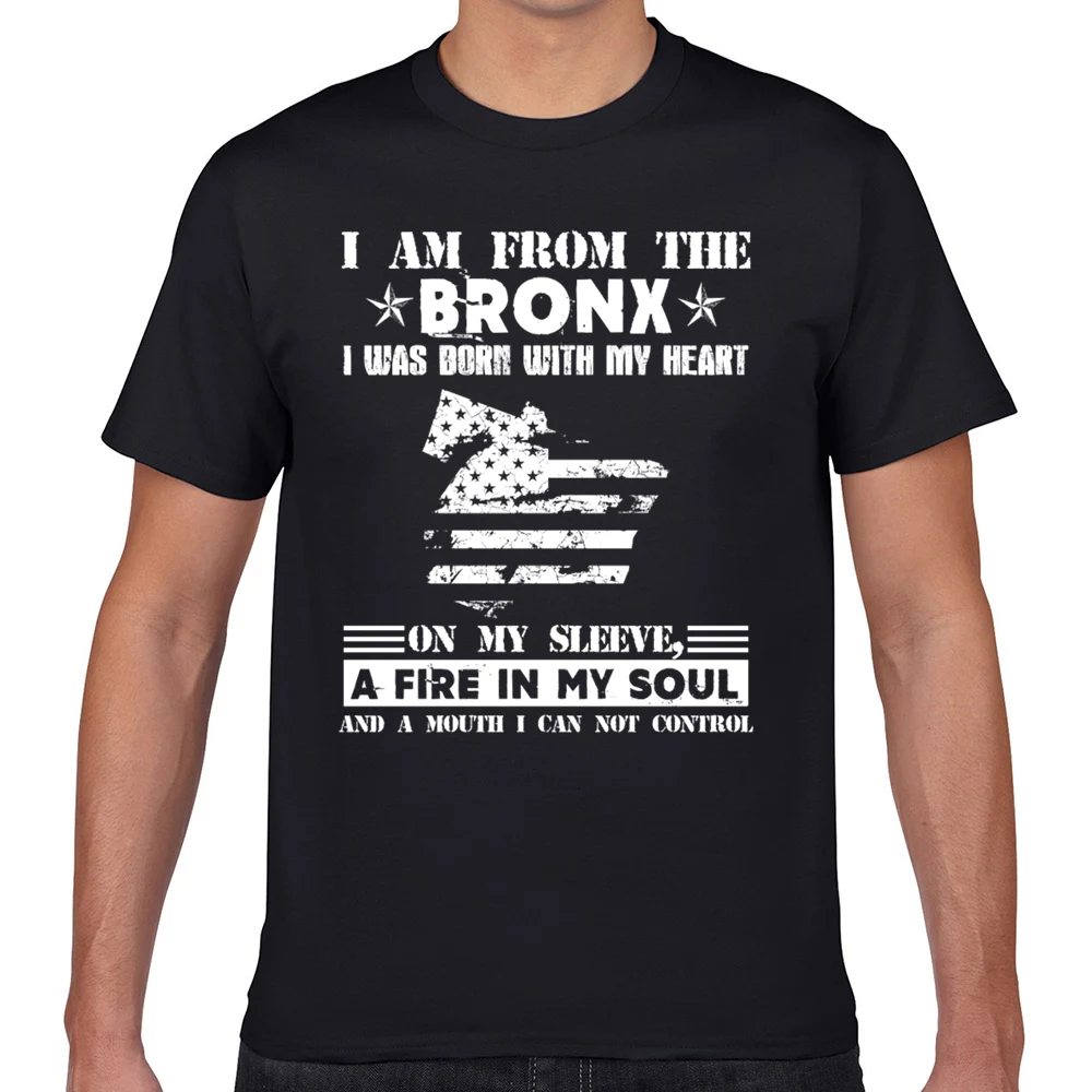 

Tops T Shirt Men im from the bronx Casual Black Geek Short Male Tshirt XXXL