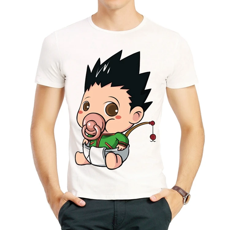 Футболка HUNTER X Cosplay с принтом Гон Фриксс, Киллуа Золдик и Курапика, короткие рукава, летняя.