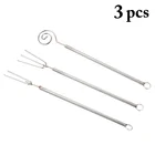 3 шт. набор для погружения тортов, вилка для окуня шоколада, инструмент для торта из нержавеющей стали, ручка, горячий горшок, десерт, вилка, украшение для торта