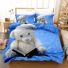 Комплект постельного белья с милым белым медведем, пододеяльником и одеялом