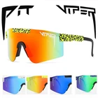 Оригинальные солнцезащитные очки Pit Viper с плоским верхом, оправа tr90, ветрозащитные спортивные поляризационные солнцезащитные очки для мужчинженщин, 100% УФ-зеркальные линзы, 19 цветов