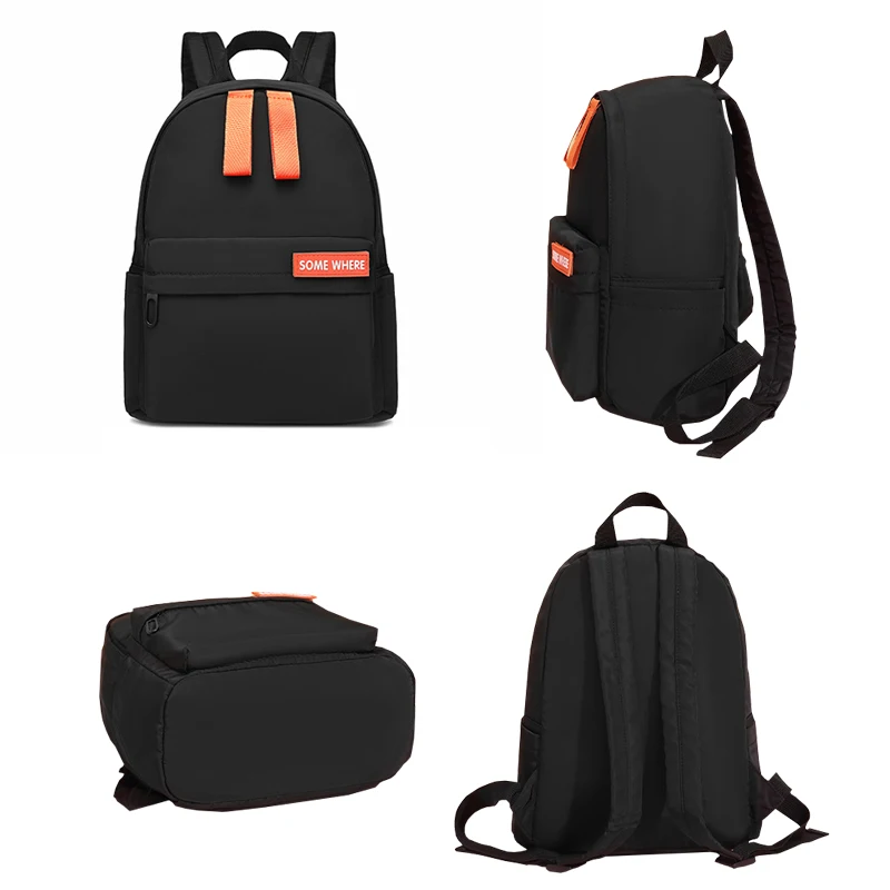 

Casual Solid Color Schoolbag Nylon Large-capacity Student Backpack Waterproof Travel Bag Kindergarten Primary School Bookbag