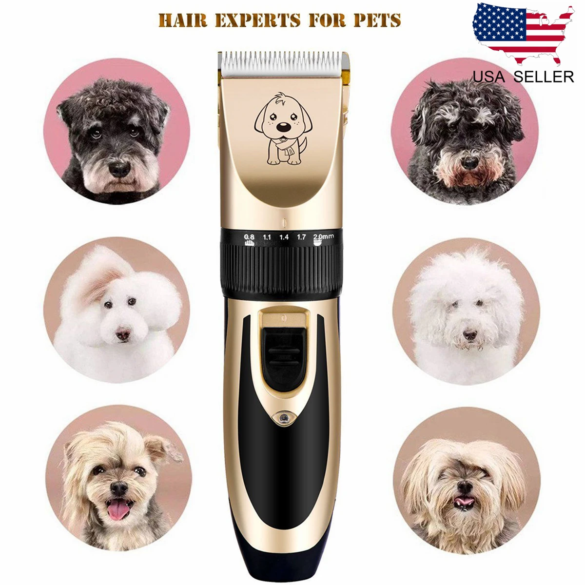 Professional Pet Dog Hair Trimmer Animal Grooming Clippers Cat Cutter Machine Shaver Electric Scissor Clipper 110-240V EU/US/UK | Дом и сад