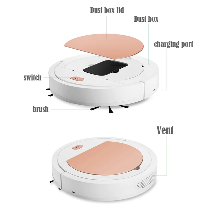 Робот пылесос 3 в 1 Мощное всасывание перезаряжаемый через USB|Пылесосы| |