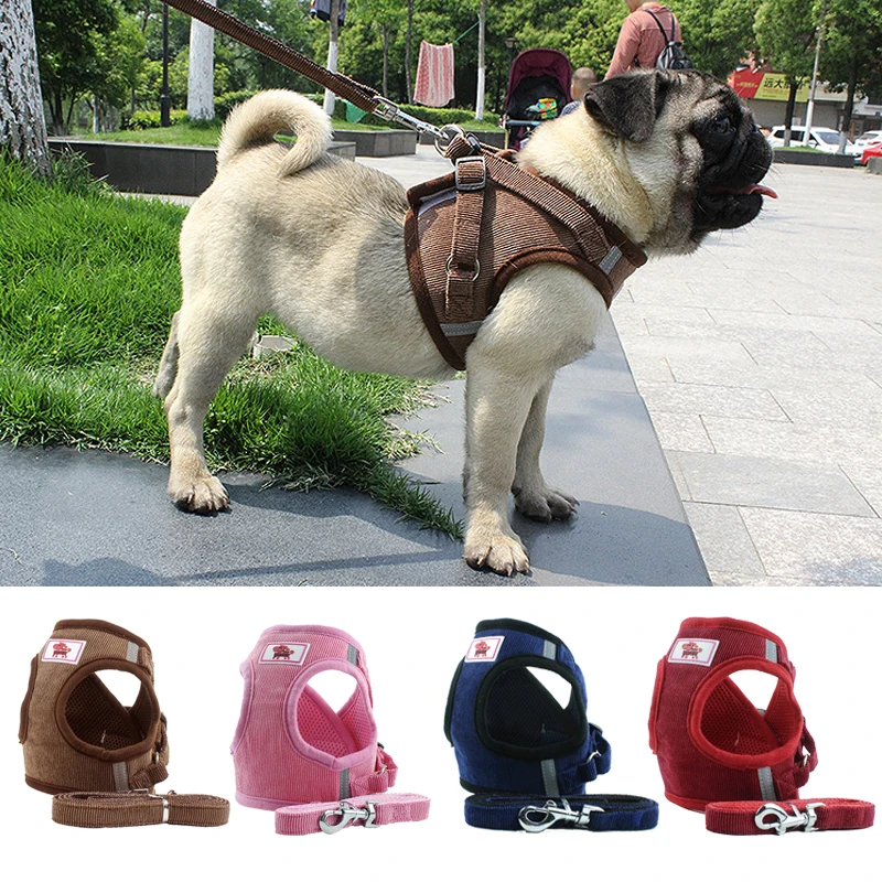 

Dog Harness with Leash Dog Collar Adjustable Vest Walking Soft Breathable Collar Pet Accessories for Small Medidum Large Pets