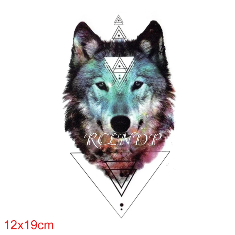 Водонепроницаемая Временная тату-наклейка с изображением волка большого