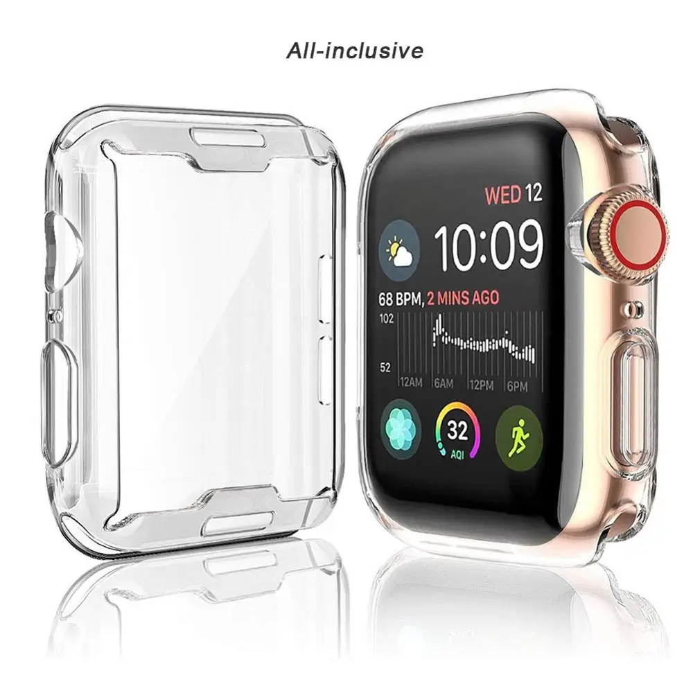 40 мм 44 прозрачный защитный чехол для часов Apple Watch 5/4/3/2/1 42 38 мягкий силиконовый s