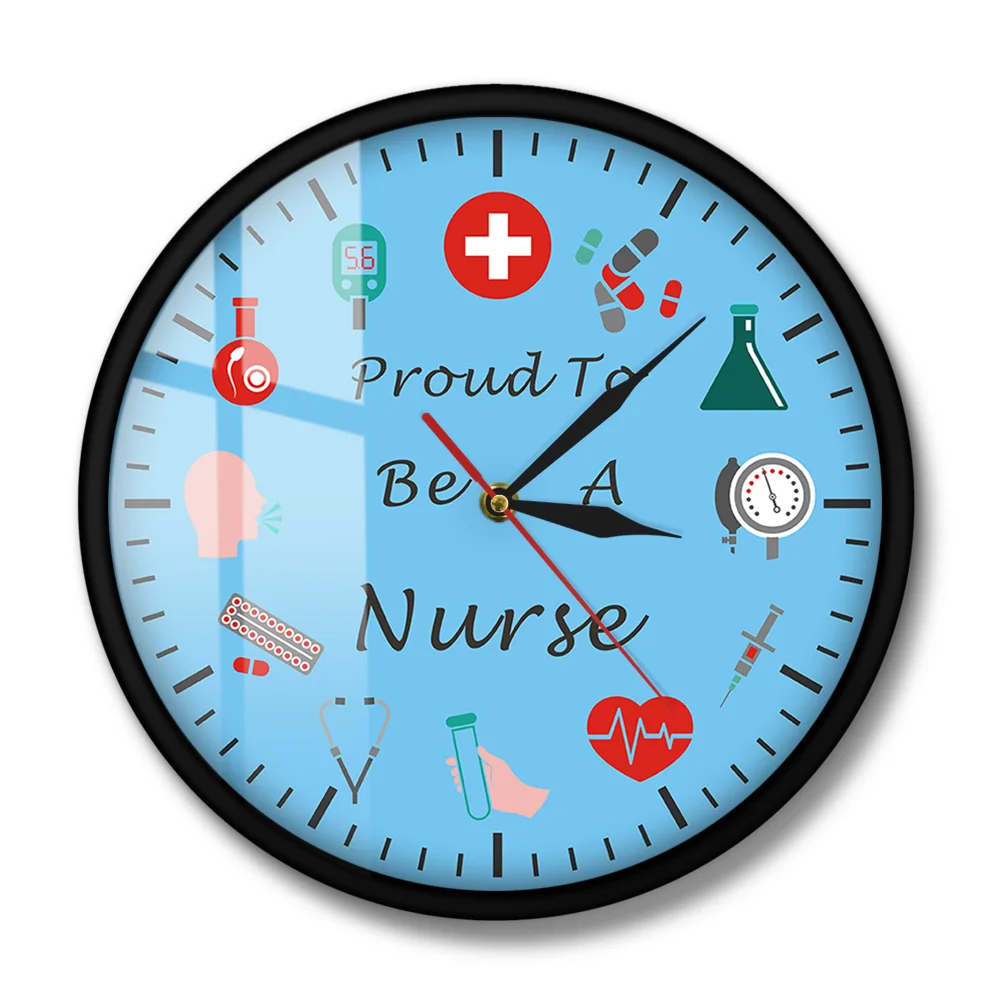 Pround To Be Nurse или ваш пользовательский текстовый комплект медсестры настенные часы