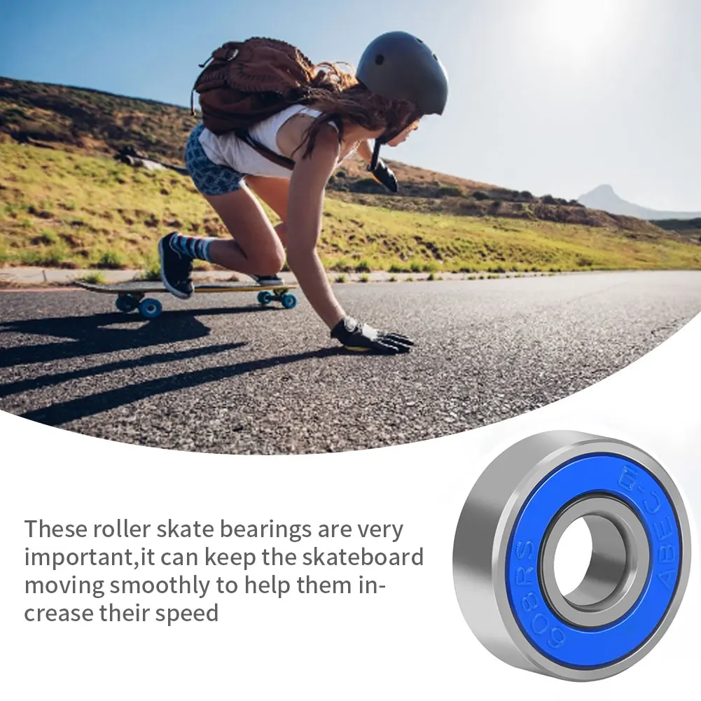

ABEC-9 608RS Skateboard Bearings Inline Roller Skate Wheel Sealed Shaft Bearing Anti-rust Skateboard Wheel Miniature Tool