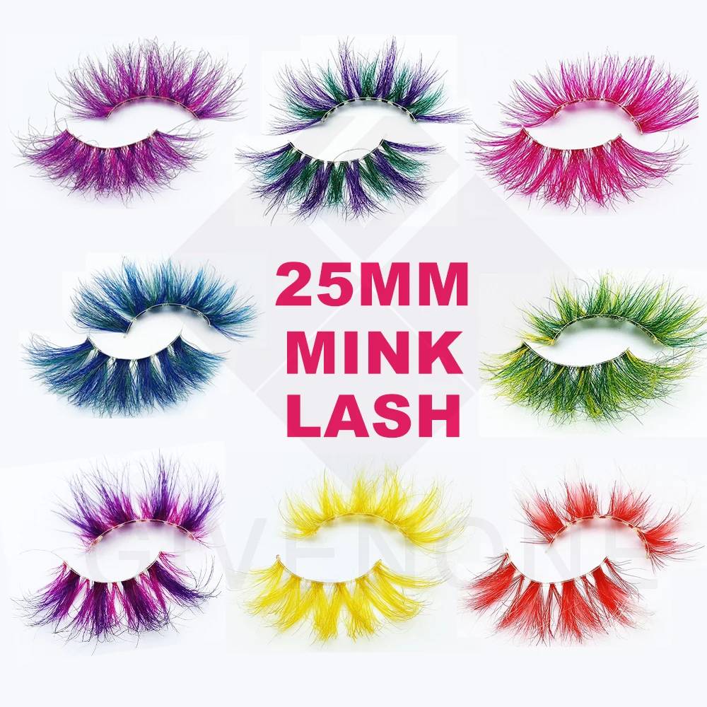 8D 25 мм норковые ресницы Красочные драматические густые и пушистые накладные для