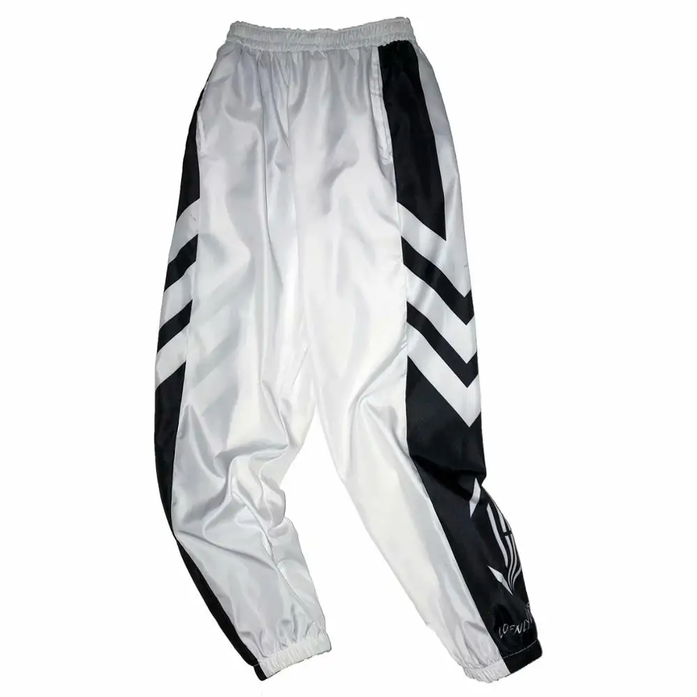 

Sweatpants Men Plus Size Casual Black White Stripe Printed Fashion Men Cuffed Pants Hip Hop Pants Harem Pants Trousers For Male