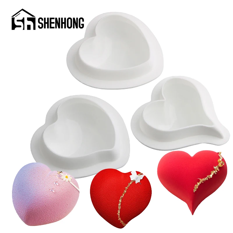 

Силиконовые формы для выпечки SHENHONG, 4-дюймовые Кондитерские инструменты в форме сердца для Мусса на День святого Валентина, форма для торта ...