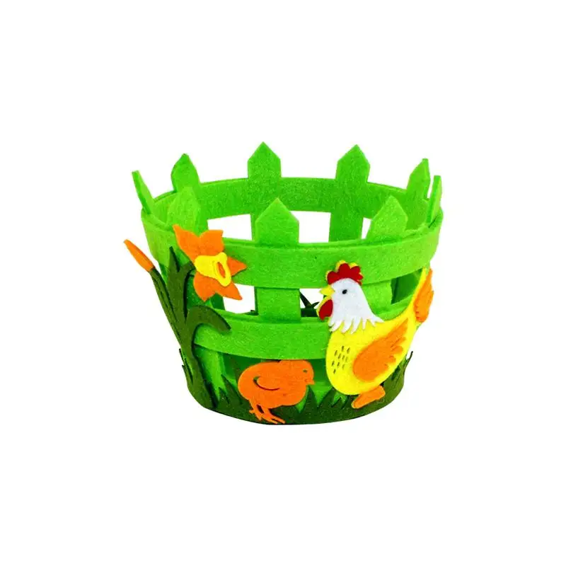 Пасхальная круглая корзина из нетканого материала декоративные украшения для