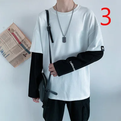 

Men's Long Sleeve T-Shirt Autumn Top Pure Cotton 2019 New Trend Wild