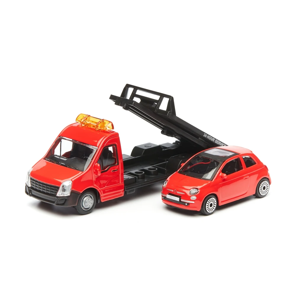 Коллекционная машинка Bburago-эвакуатор 18-31400/5 1:43 Street Fire Flatbed Transport красный | Игрушки и