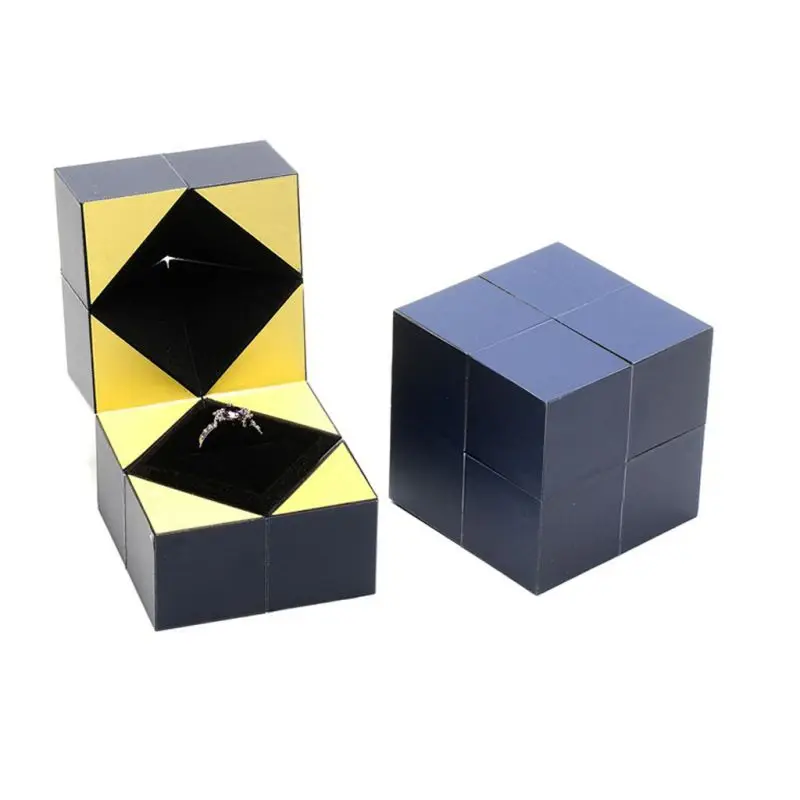 

Creative Cube Ring Box Personalized Valentine's Day Gift Cube Jewelry Box Ring Box For Display