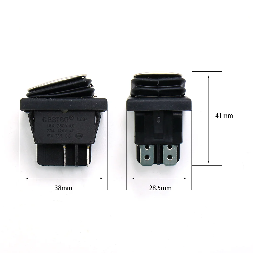 2 шт./4 шт. KCD4 нержавеющая сталь лицо 4-контактное водонепроницаемое переключатель лампы серебряный контакт большой ток переключатель с пластиной с механизмом включения.